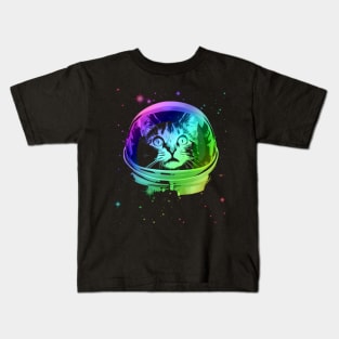 Cat Astronaut In Space Kids T-Shirt